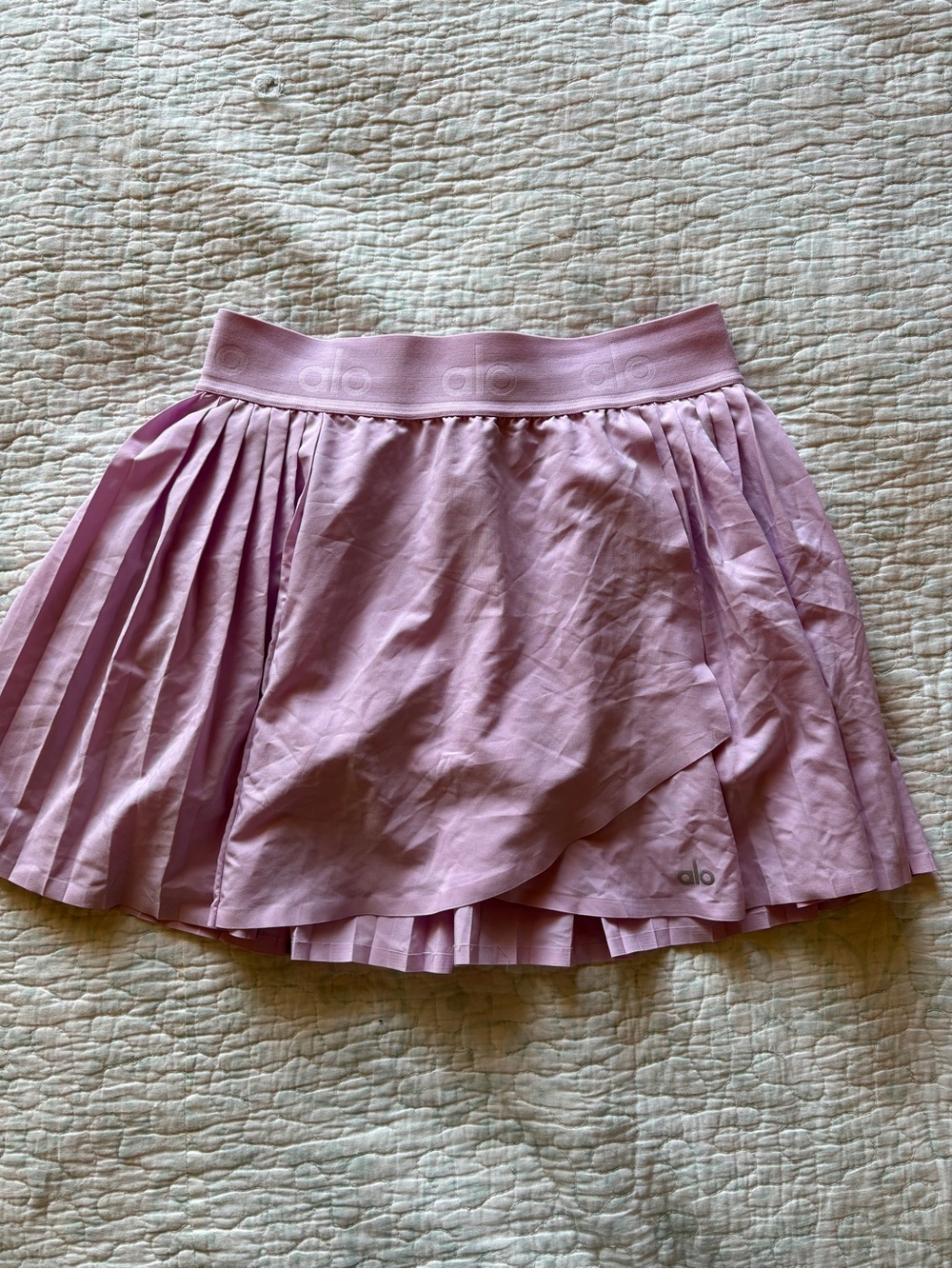 ALO Yoga Light Pink Pleated Skater Skirt